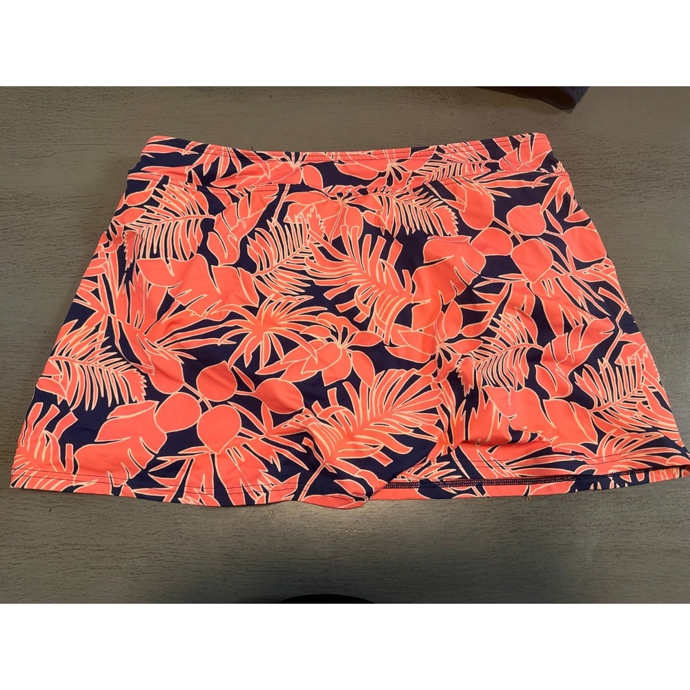 Lands' End Coral Tropical Print Swim Skort